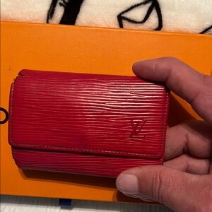 Louis Vuitton Red Textured Key Holder
